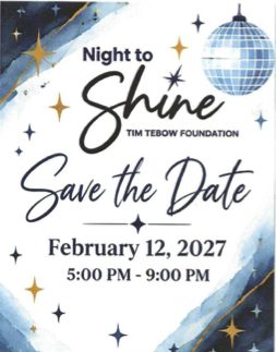 Night to Shine 2027 at New Covenant United Methodist Church on February 12, 2027.